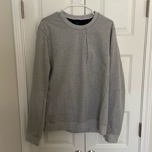 Lululemon mens pullover crewneck sweatshirt with side pocket size Large grey
